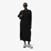 Robe slim en coton côtelé à col polo pour femme Robe slim en coton côtelé à col polo pour femme