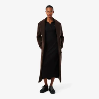 Robe slim en coton côtelé à col polo pour femme