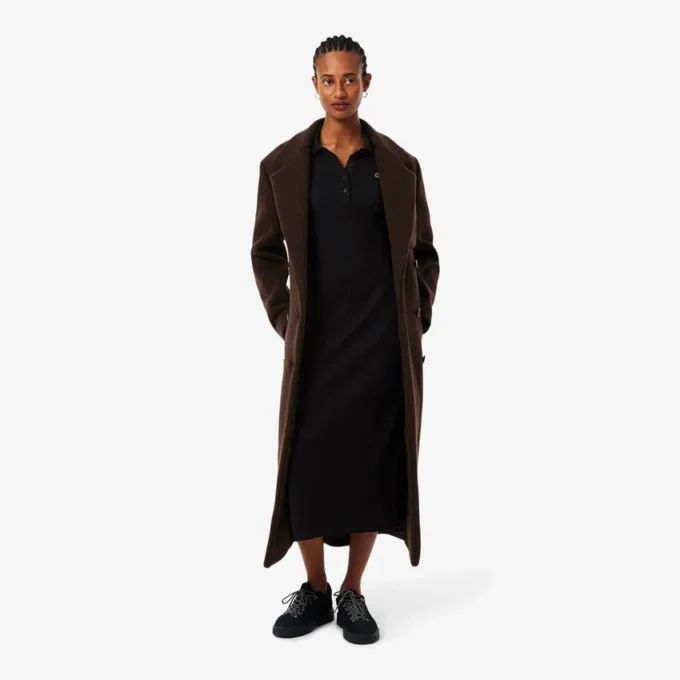 Robe slim en coton côtelé à col polo pour femme Robe slim en coton côtelé à col polo pour femme