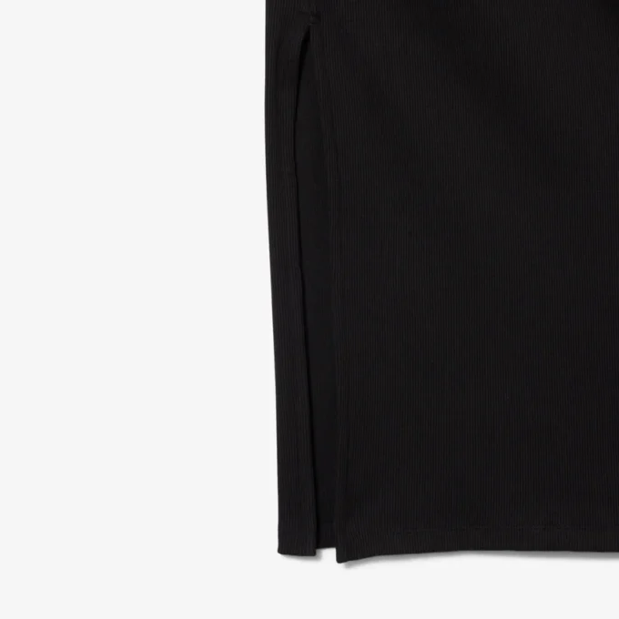 Robe slim en coton côtelé à col polo pour femme Robe slim en coton côtelé à col polo pour femme