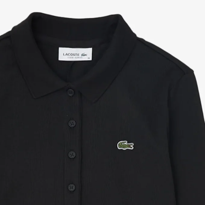 Robe slim en coton côtelé à col polo pour femme Robe slim en coton côtelé à col polo pour femme