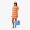 Robe t-shirt en maille rayée Robe t-shirt en maille rayée