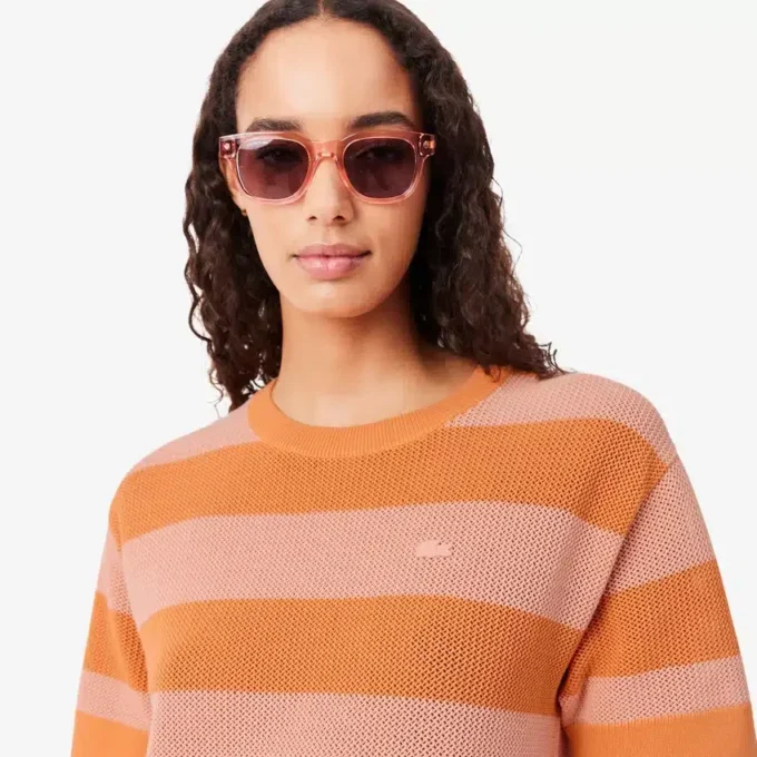 Robe t-shirt en maille rayée Robe t-shirt en maille rayée