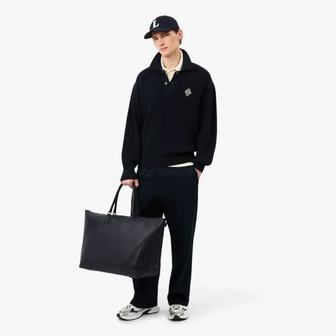 Sac de week-end en cuir grainé Lacoste Club Sac de week-end en cuir grainé Lacoste Club