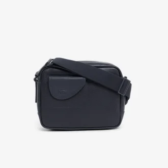 Sacoche en cuir grainé Lacoste