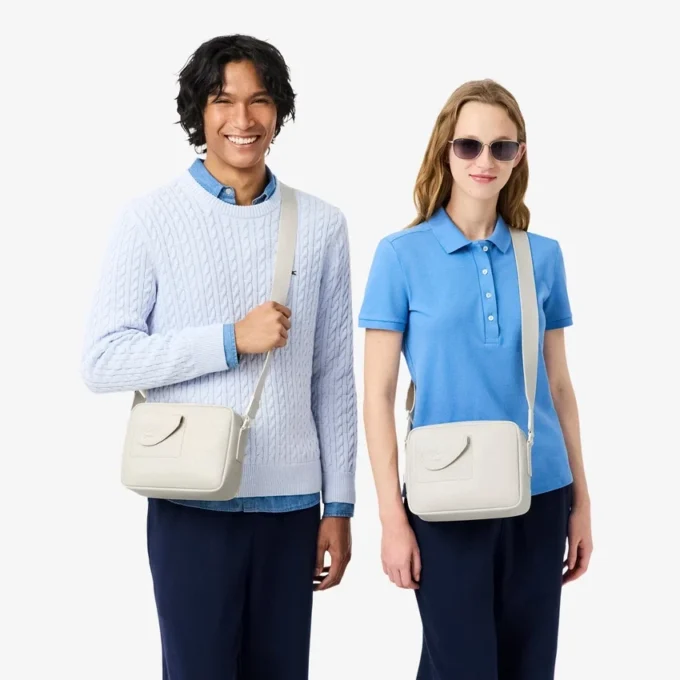Sacoche en cuir grainé Lacoste Sacoche en cuir grainé Lacoste