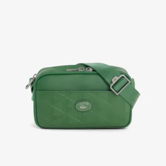 Sacoche verticale en cuir monogrammée