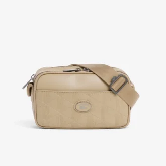 Sacoche verticale en cuir monogrammée