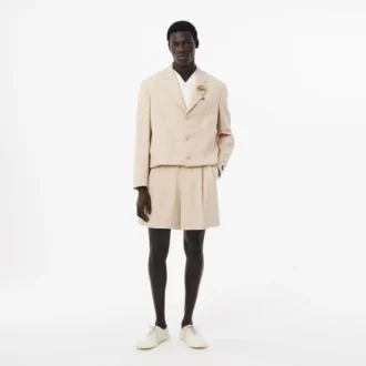 Short ajusté en laine pour homme, collection Runway