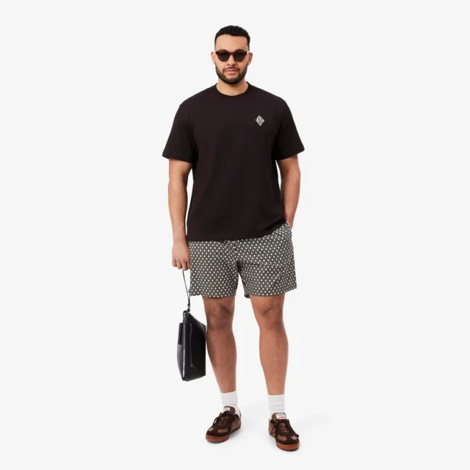 Short ample en coton mélangé imprimé Short ample en coton mélangé imprimé
