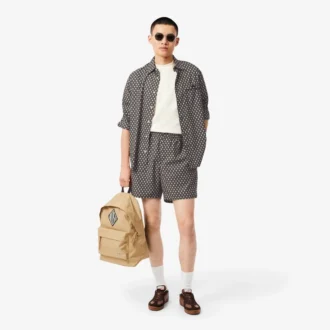 Short ample en coton mélangé imprimé