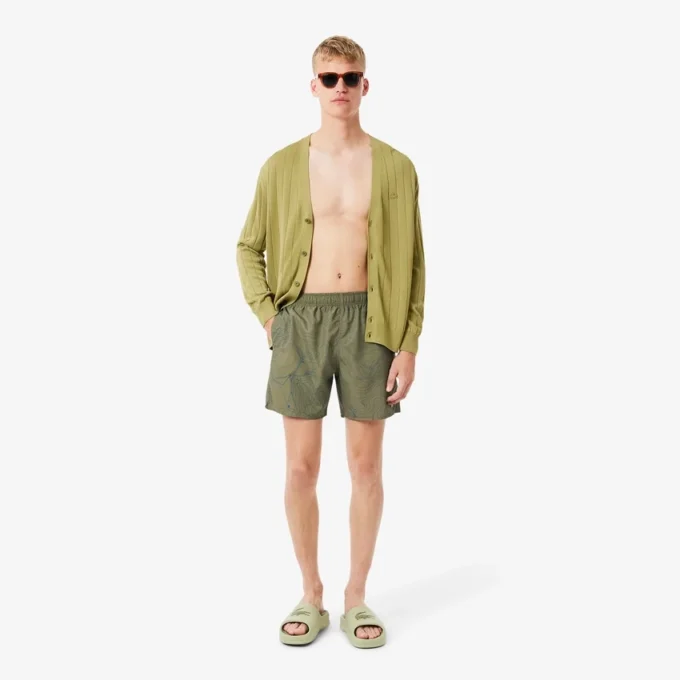 Short de bain imprimé mi-long pour homme en boxers Short de bain imprimé mi-long pour homme en boxers