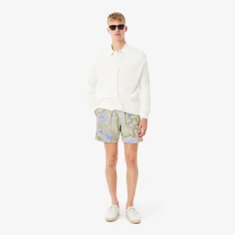 Short de bain imprimé mi-long pour homme en boxers