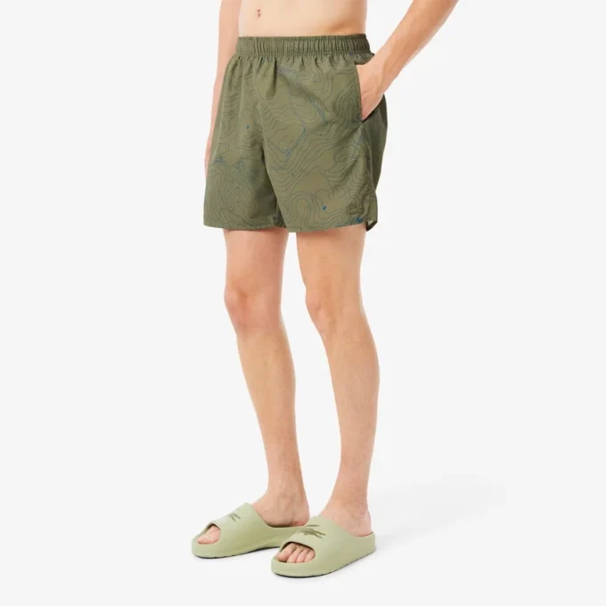 Short de bain imprimé mi-long pour homme en boxers Short de bain imprimé mi-long pour homme en boxers