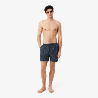 Short de bain mi-long à imprimé crocodile