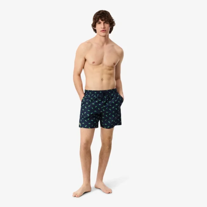 Short de bain mi-long à imprimé crocodile Short de bain mi-long à imprimé crocodile