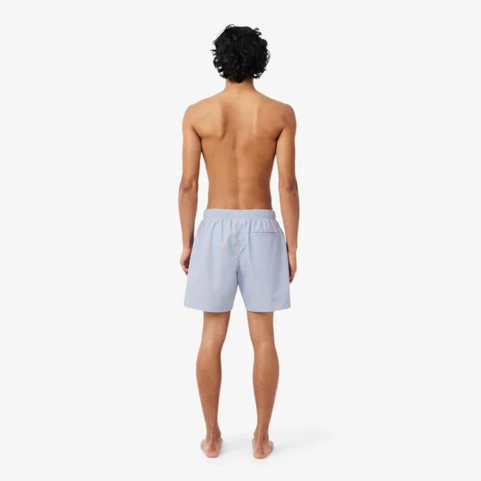 Short de bain mi-long à imprimé crocodile