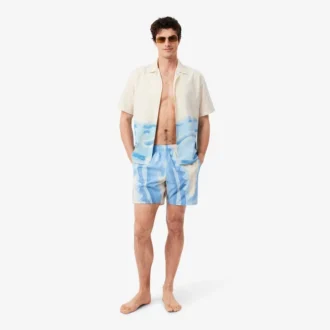 Short de bain mi-long à rayures