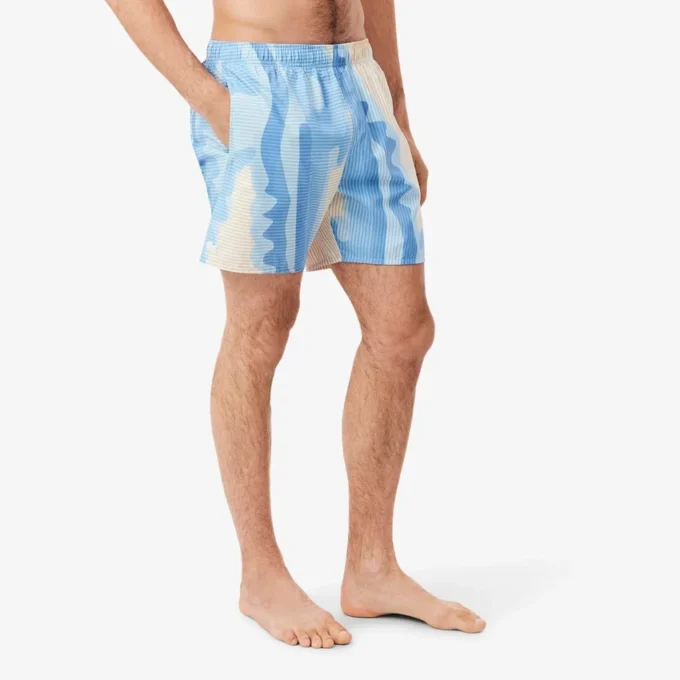 Short de bain mi-long à rayures Short de bain mi-long à rayures