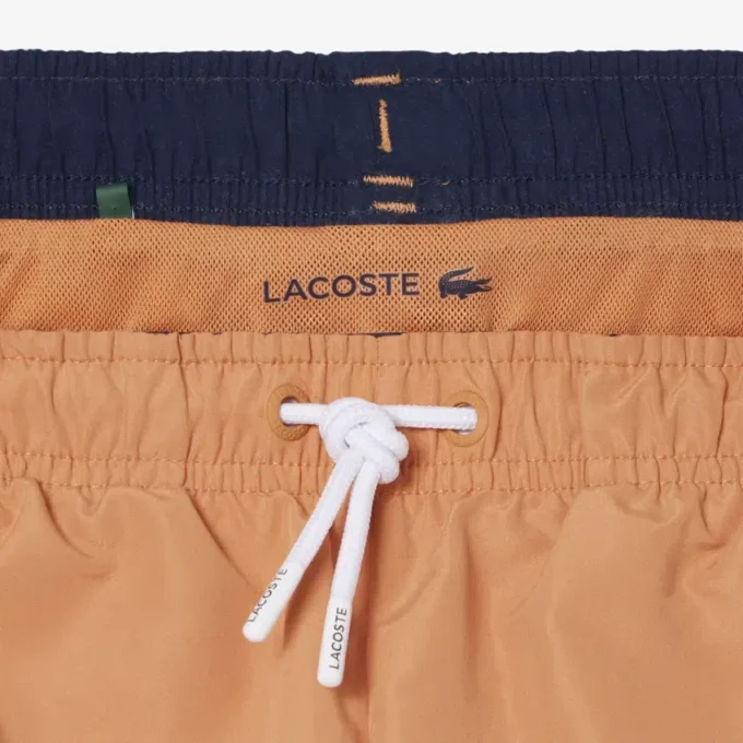 Short de bain monochrome doublé en boxers