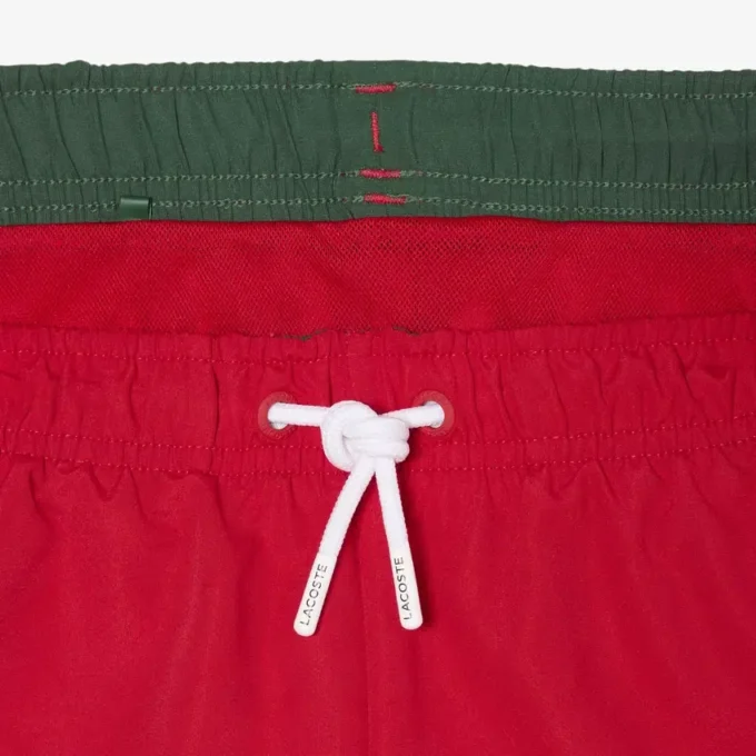 Short de bain monochrome doublé en boxers