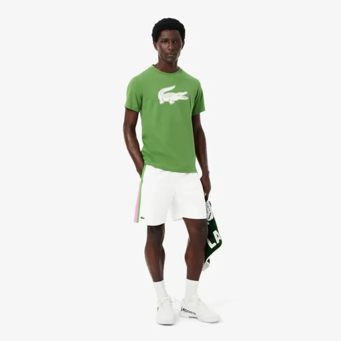 Short de tennis léger à rayures colorées pour homme