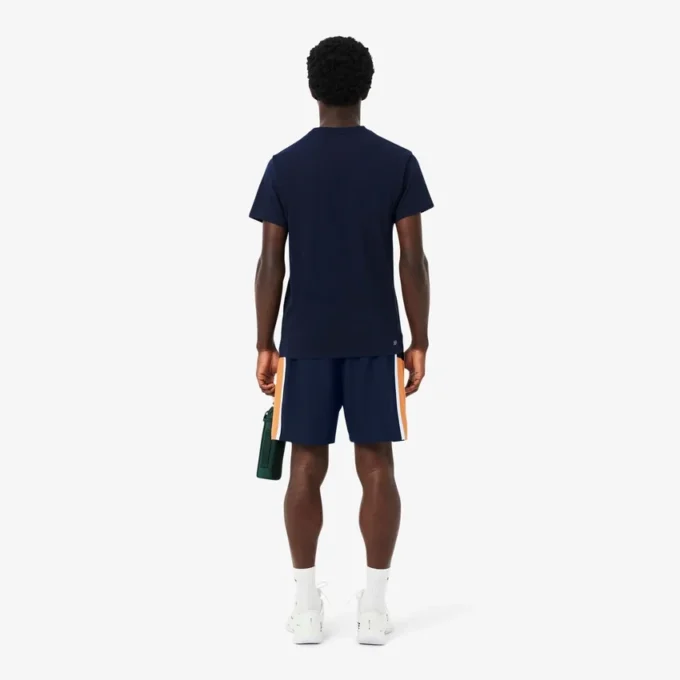 Short de tennis léger à rayures colorées pour homme