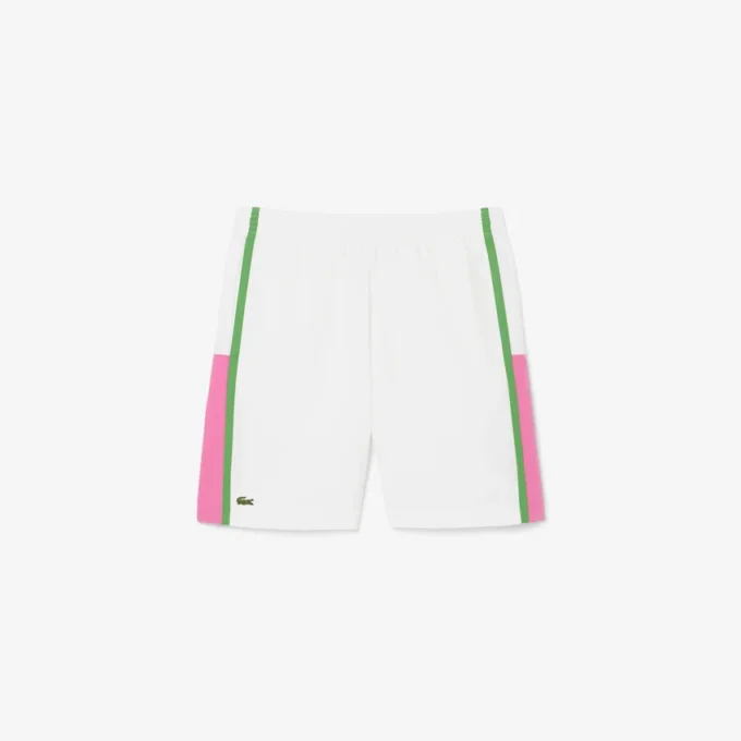 Short de tennis léger à rayures colorées pour homme