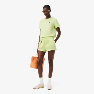Short en coton plissé