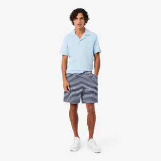 Short en coton rayé à coupe classique