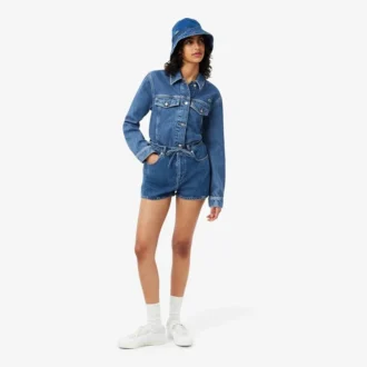Short en denim de coton