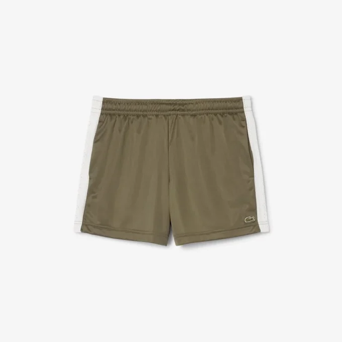 Short en jersey satiné à rayures pointelles pour femme Short en jersey satiné à rayures pointelles pour femme