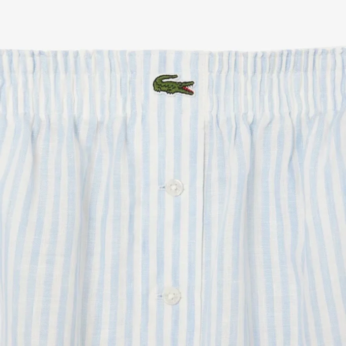 Short en lin rayé coupe décontractée pour femme Short en lin rayé coupe décontractée pour femme