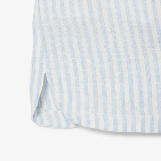 Short en lin rayé coupe décontractée pour femme Short en lin rayé coupe décontractée pour femme