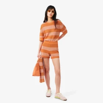 Short en maille rayée