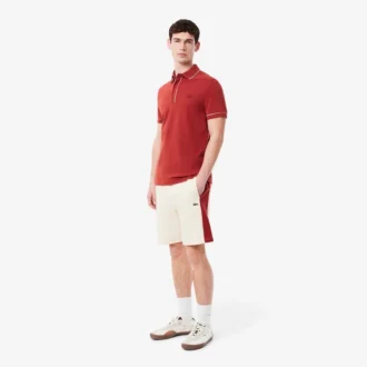 Short en molleton de coton à blocs de couleur pour homme