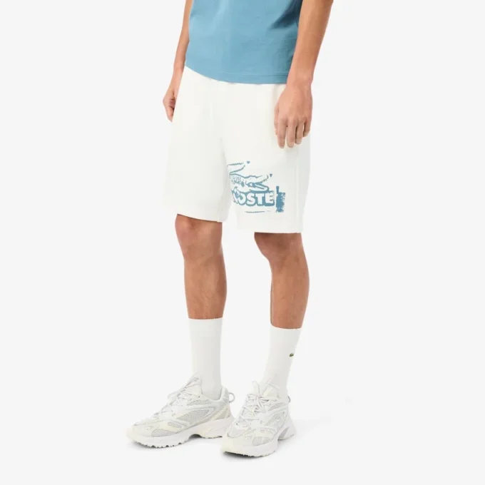 Short en molleton de coton imprimé graphique pour homme Short en molleton de coton imprimé graphique pour homme
