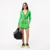 Short en piqué à empiècements contrastés pour femme Short en piqué à empiècements contrastés pour femme