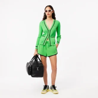 Short en piqué à empiècements contrastés pour femme