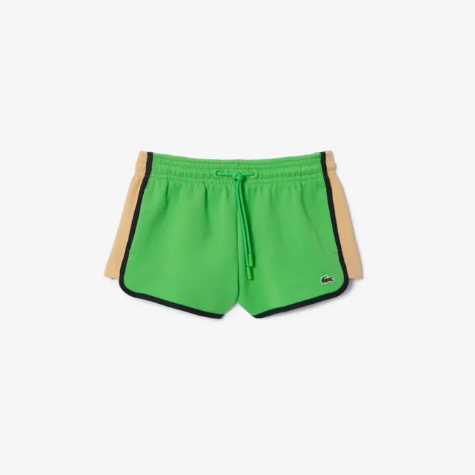 Short en piqué à empiècements contrastés pour femme Short en piqué à empiècements contrastés pour femme