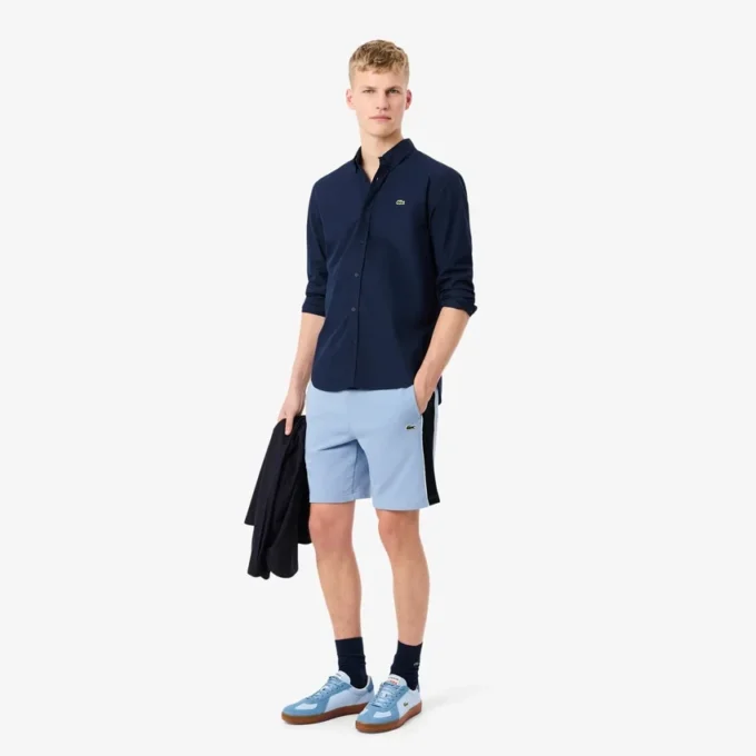 Short en polaire color block à coupe classique Short en polaire color block à coupe classique