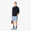 Short en polaire color block à coupe classique Short en polaire color block à coupe classique