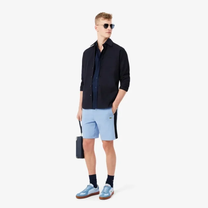 Short en polaire color block à coupe classique Short en polaire color block à coupe classique