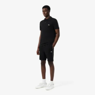 Short en polaire à rayures et logo, coupe classique
