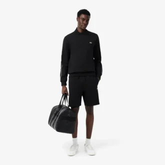 Short en polaire à rayures et logo, coupe classique