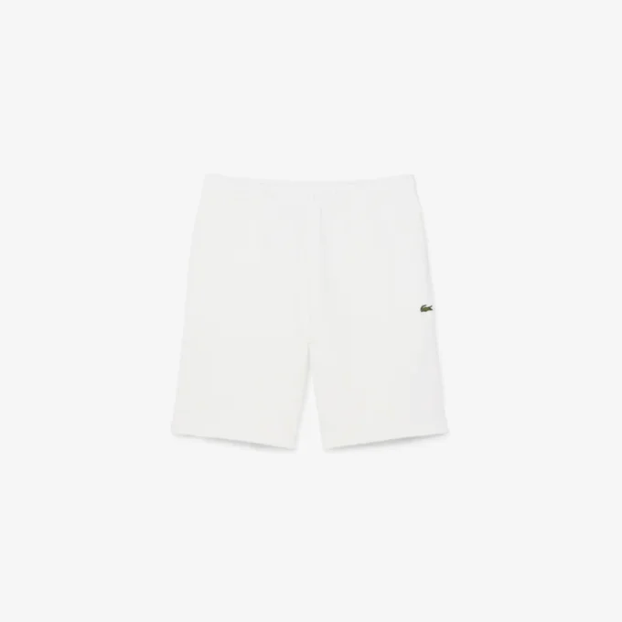 Short en polaire à rayures et logo, coupe classique Short en polaire à rayures et logo, coupe classique