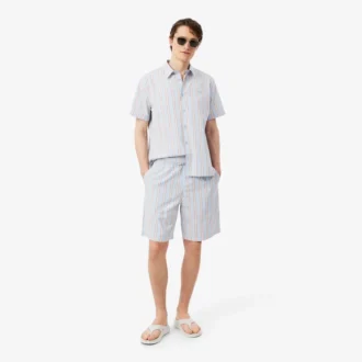 Short en popeline de coton rayé