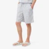 Short en popeline de coton rayé Short en popeline de coton rayé