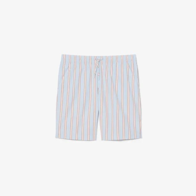 Short en popeline de coton rayé Short en popeline de coton rayé