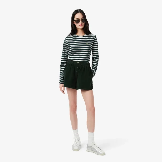 Short en velours côtelé coupe décontractée pour femme Short en velours côtelé coupe décontractée pour femme